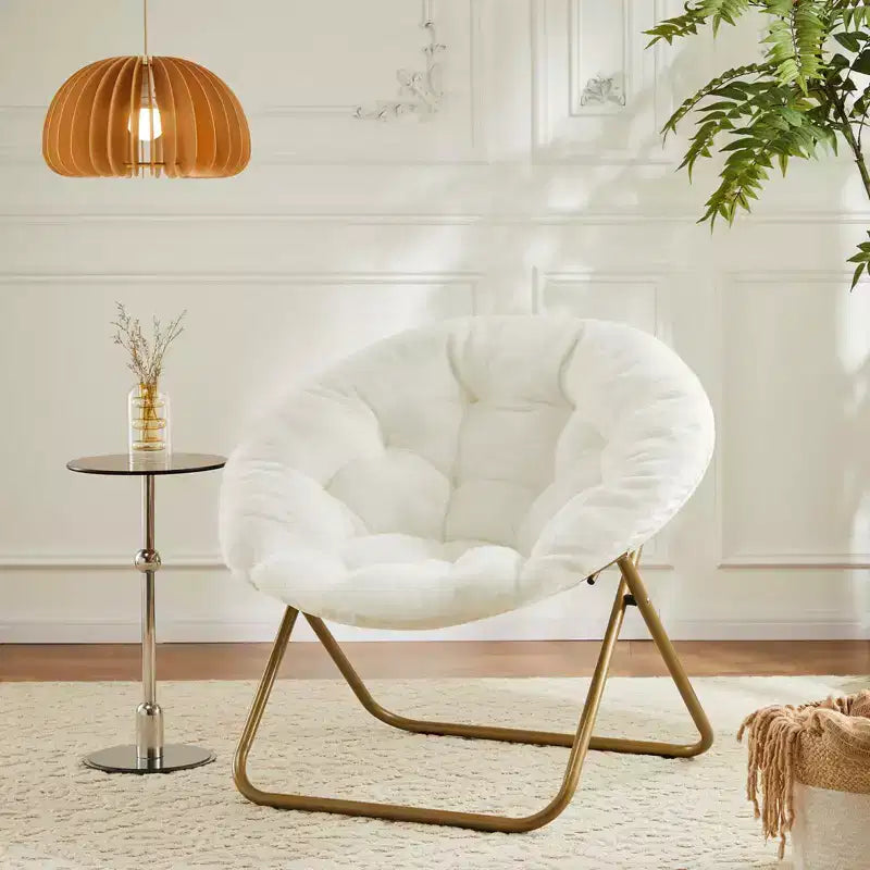 TUYOHW Fauteuils d'appoint en fausse fourrure, chaises de lecture rembourrées pour salon, chambre à coucher