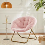 TUYOHW Fauteuils d'appoint en fausse fourrure, chaises de lecture rembourrées pour salon, chambre à coucher