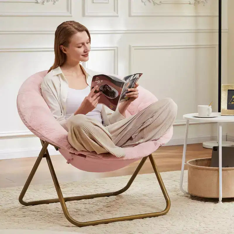 TUYOHW Fauteuils d'appoint en fausse fourrure, chaises de lecture rembourrées pour salon, chambre à coucher