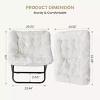 TUYOHW Fauteuils d'appoint pliables en fausse fourrure grande taille, fauteuils de salon rembourrés avec accoudoirs pour le salon, la chambre à coucher