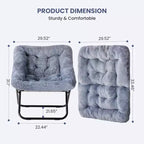 TUYOHW Fauteuils d'appoint pliables en fausse fourrure grande taille, fauteuils de salon rembourrés avec accoudoirs pour le salon, la chambre à coucher
