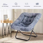TUYOHW Fauteuils d'appoint pliables en fausse fourrure grande taille, fauteuils de salon rembourrés avec accoudoirs pour le salon, la chambre à coucher