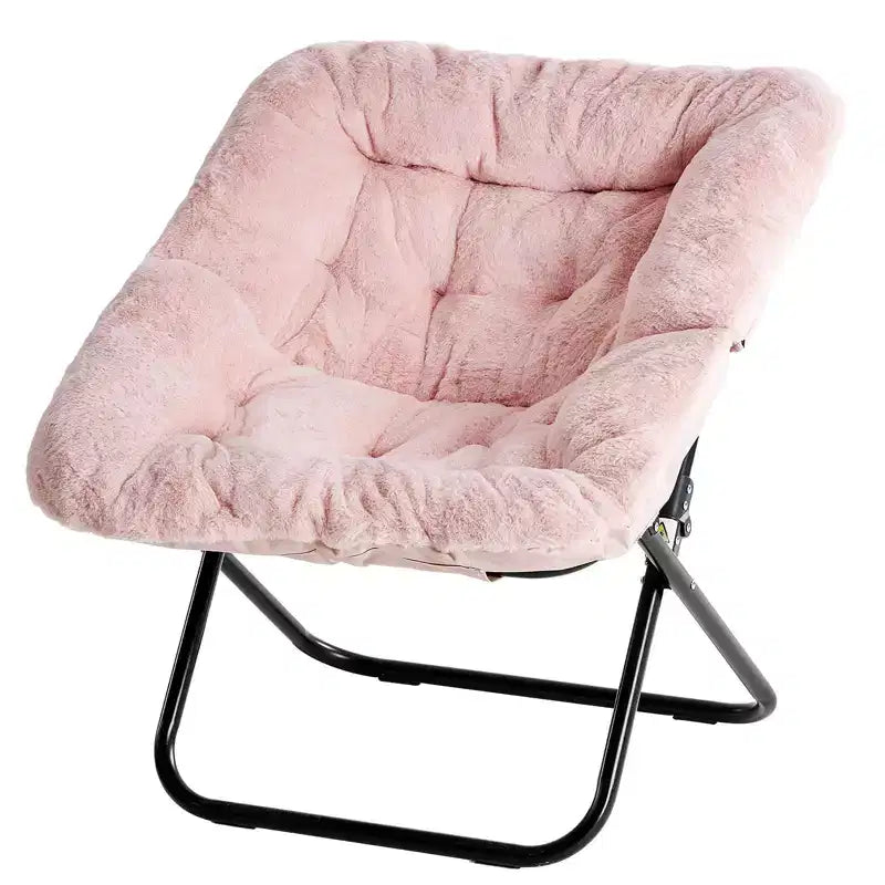 TUYOHW Fauteuils d'appoint pliables en fausse fourrure grande taille, fauteuils de salon rembourrés avec accoudoirs pour le salon, la chambre à coucher