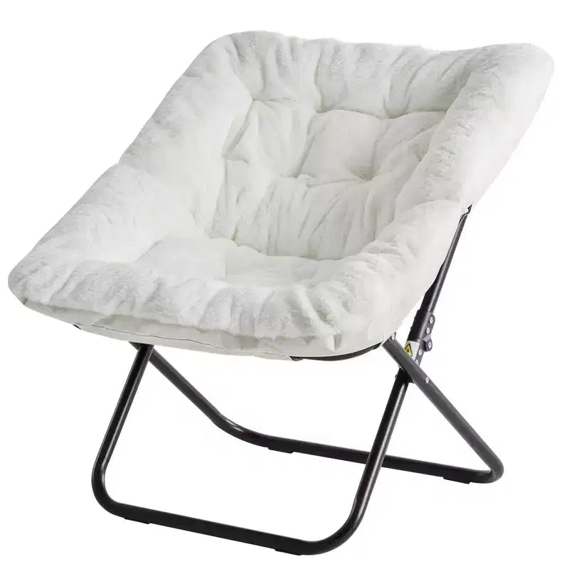 TUYOHW Fauteuils d'appoint pliables en fausse fourrure grande taille, fauteuils de salon rembourrés avec accoudoirs pour le salon, la chambre à coucher