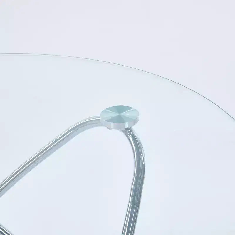 Table d'appoint de canapé avec pied en métal et verre trempé, table de cuisine moderne peu encombrante pour salon, bureau, balcon