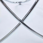 Table d'appoint de canapé avec pied en métal et verre trempé, table de cuisine moderne peu encombrante pour salon, bureau, balcon