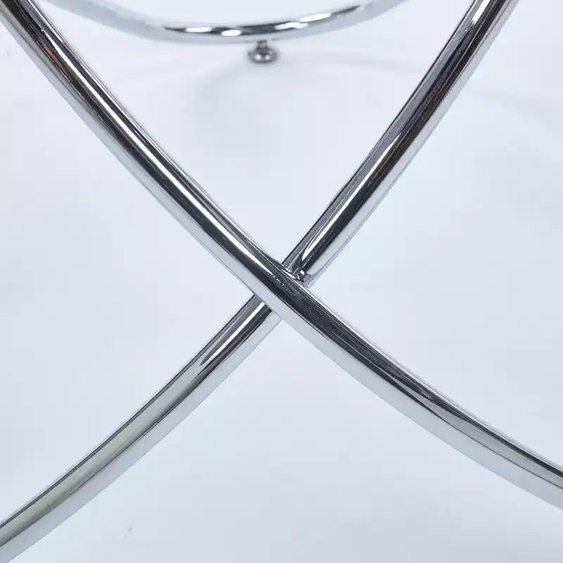Table d'appoint de canapé avec pied en métal et verre trempé, table de cuisine moderne peu encombrante pour salon, bureau, balcon