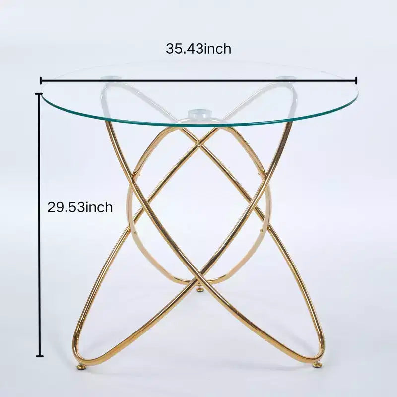 Table d'appoint de canapé avec pied en métal et verre trempé, table de cuisine moderne peu encombrante pour salon, bureau, balcon