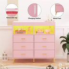 Commode à langer pour bébé avec tiroirs, avec prise de courant et station à langer, organisateur de chambre d'enfant pour nouveau-nés et nourrissons