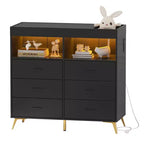 Commode à langer pour bébé avec tiroirs, avec prise de courant et station à langer, organisateur de chambre d'enfant pour nouveau-nés et nourrissons