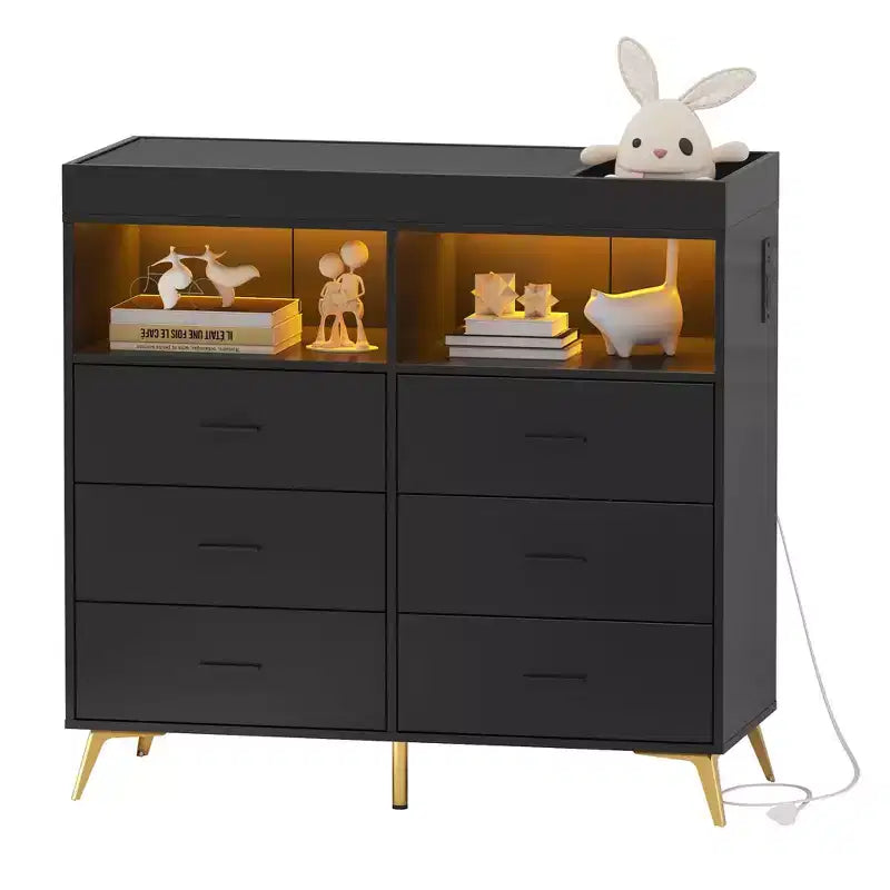 Commode à langer pour bébé avec tiroirs, avec prise de courant et station à langer, organisateur de chambre d'enfant pour nouveau-nés et nourrissons