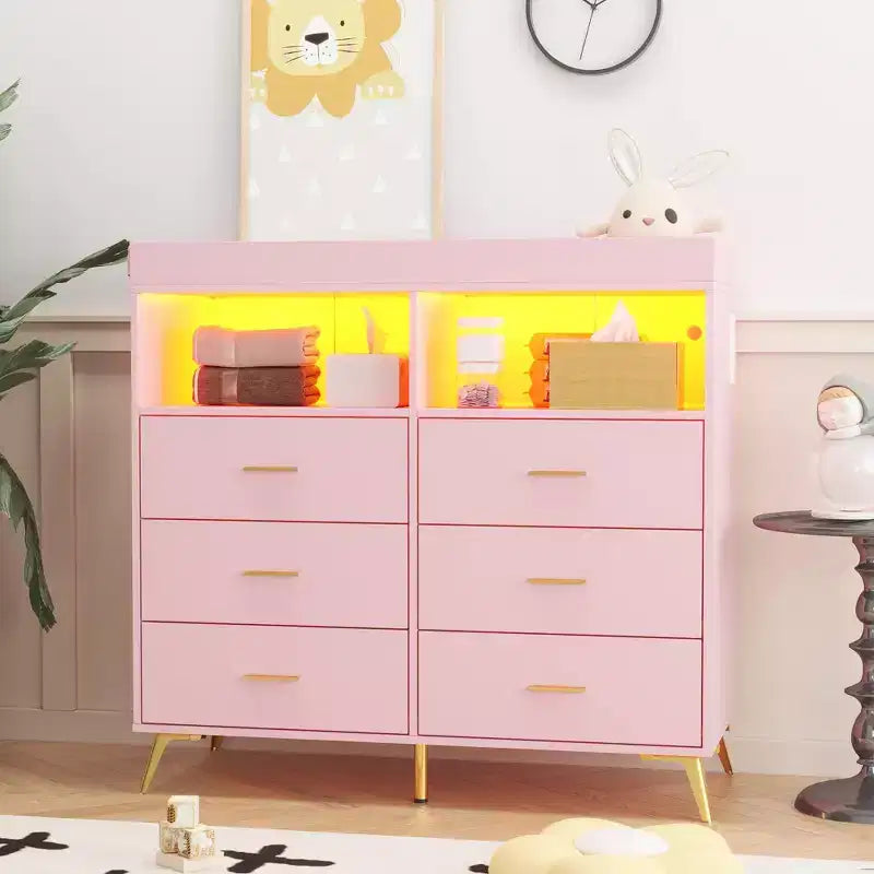 Commode à langer pour bébé avec tiroirs, avec prise de courant et station à langer, organisateur de chambre d'enfant pour nouveau-nés et nourrissons