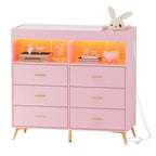 Commode à langer pour bébé avec tiroirs, avec prise de courant et station à langer, organisateur de chambre d'enfant pour nouveau-nés et nourrissons