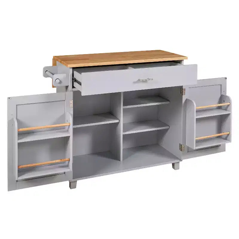 Dessertes de cuisine roulantes avec rangement, îlots de cuisine sur roulettes avec étagère tour réglable, chariots de cuisine avec plateau en bois et étagère de rangement