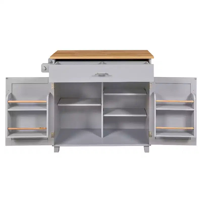 Dessertes de cuisine roulantes avec rangement, îlots de cuisine sur roulettes avec étagère tour réglable, chariots de cuisine avec plateau en bois et étagère de rangement