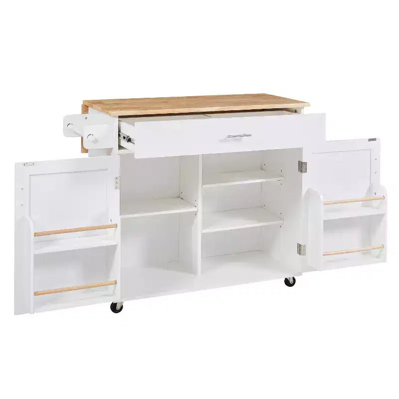 Dessertes de cuisine roulantes avec rangement, îlots de cuisine sur roulettes avec étagère tour réglable, chariots de cuisine avec plateau en bois et étagère de rangement
