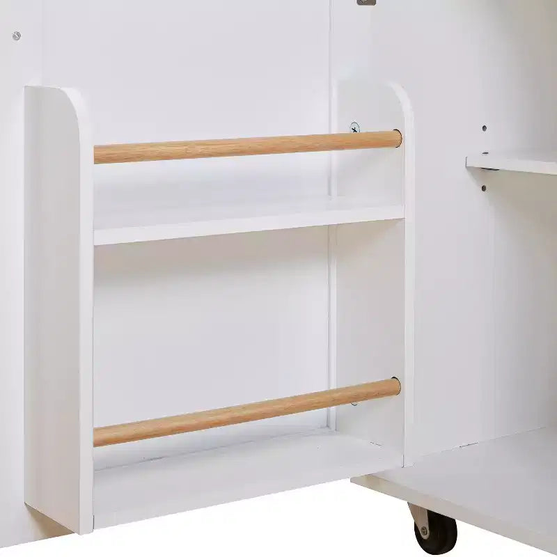 Dessertes de cuisine roulantes avec rangement, îlots de cuisine sur roulettes avec étagère tour réglable, chariots de cuisine avec plateau en bois et étagère de rangement