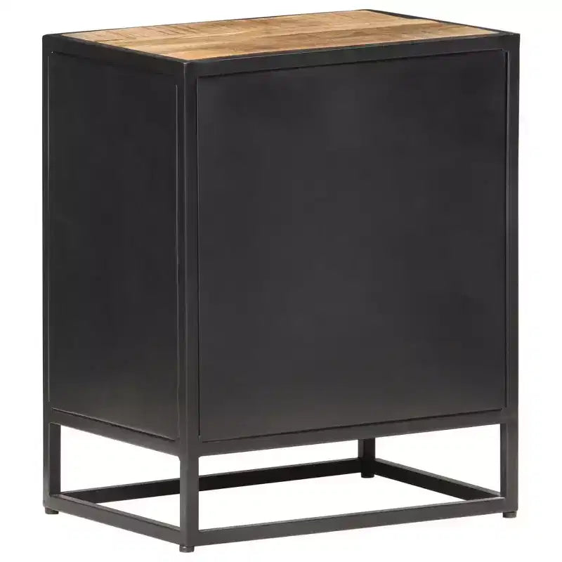 vidaXL Table de chevet 40x30x50 cm Bois de manguier brut et rotin naturel