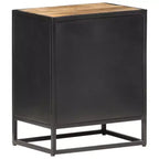 vidaXL Table de chevet 40x30x50 cm Bois de manguier brut et rotin naturel