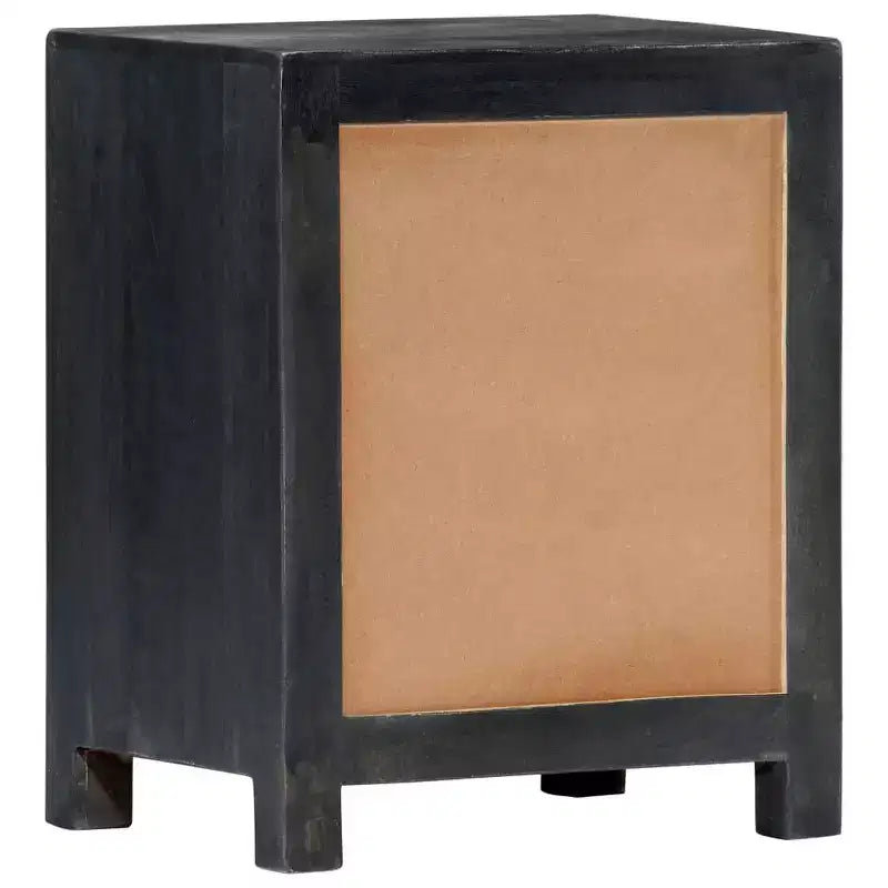 vidaXL Table de chevet sculptée à la main Gris 40x30x50 cm Bois de manguier massif