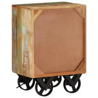 vidaXL Table de chevet à roulettes 40x30x57 cm Bois de récupération massif