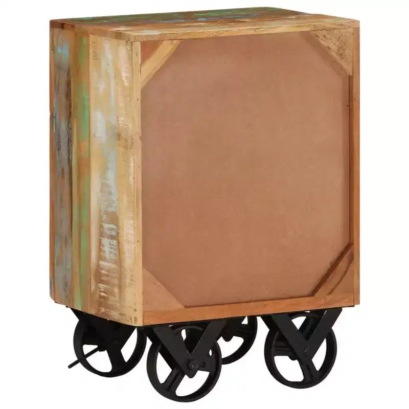 vidaXL Table de chevet à roulettes 40x30x57 cm Bois de récupération massif
