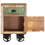 vidaXL Table de chevet à roulettes 40x30x57 cm Bois de récupération massif