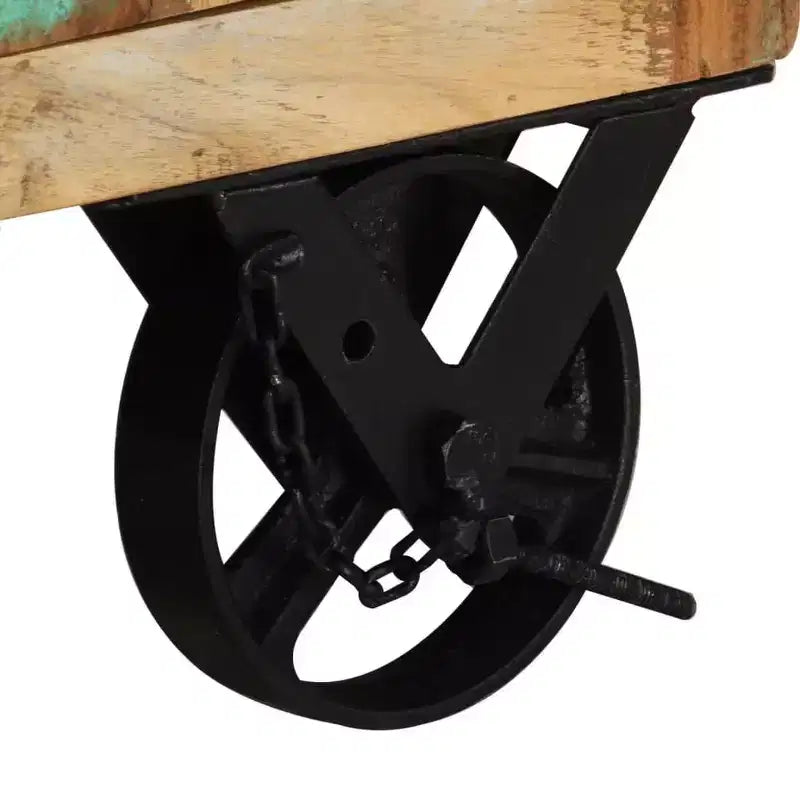 vidaXL Table de chevet à roulettes 40x30x57 cm Bois de récupération massif