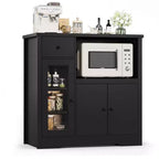 Bahut de rangement avec 3 portes, 1 tiroir et étagères réglables pour cuisine, salle à manger, salon et couloir, noir