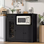 Bahut de rangement avec 3 portes, 1 tiroir et étagères réglables pour cuisine, salle à manger, salon et couloir, noir
