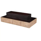 Table basse en bois massif, bloc 59 naturel et noir