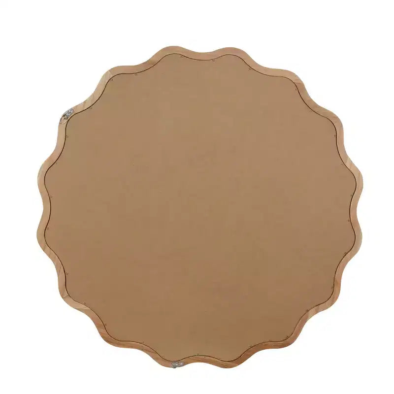 Miroir décoratif rond ondulé Whisen 36, cadre en bois massif, entrée