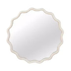 Miroir décoratif rond ondulé Whisen 36, cadre en bois massif, entrée
