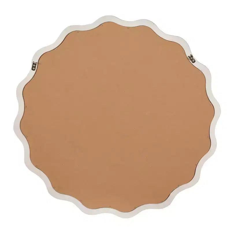 Miroir décoratif rond ondulé Whisen 36, cadre en bois massif, entrée