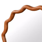 Miroir décoratif rond ondulé Whisen 36, cadre en bois massif, entrée