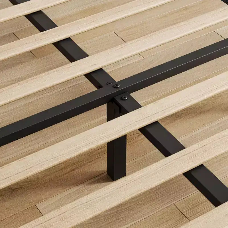 Lot de 2 cadres de lit jumeaux avec tête de lit réglable, sommier plateforme capitonné en velours avec lattes en bois solides