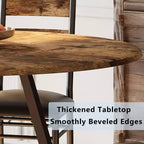 Ensemble Table et Chaises de Salle à Manger Rond pour 4 Personnes, Table de Cuisine et Chaises Circulaires en Bois 5 Pièces pour 4, avec 4 Chaises Rembourrées, Cadre Épais et Robuste
