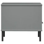 vidaXL Table de chevet de chambre à coucher avec pieds en métal Bois de pin massif OSLO