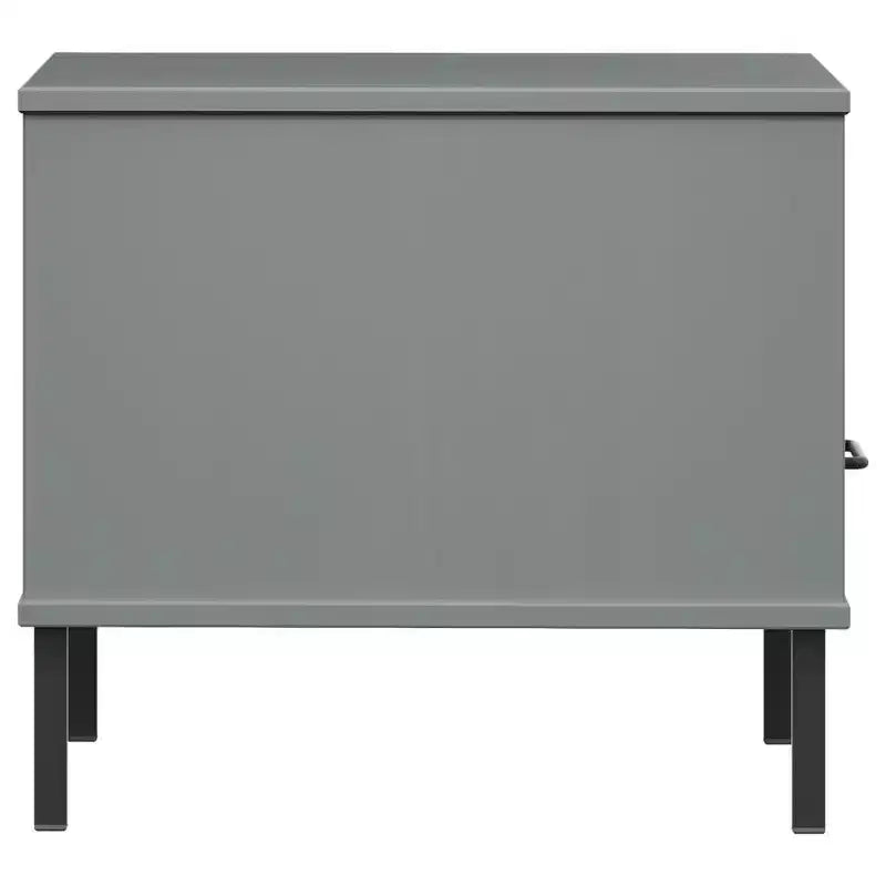 vidaXL Table de chevet de chambre à coucher avec pieds en métal Bois de pin massif OSLO