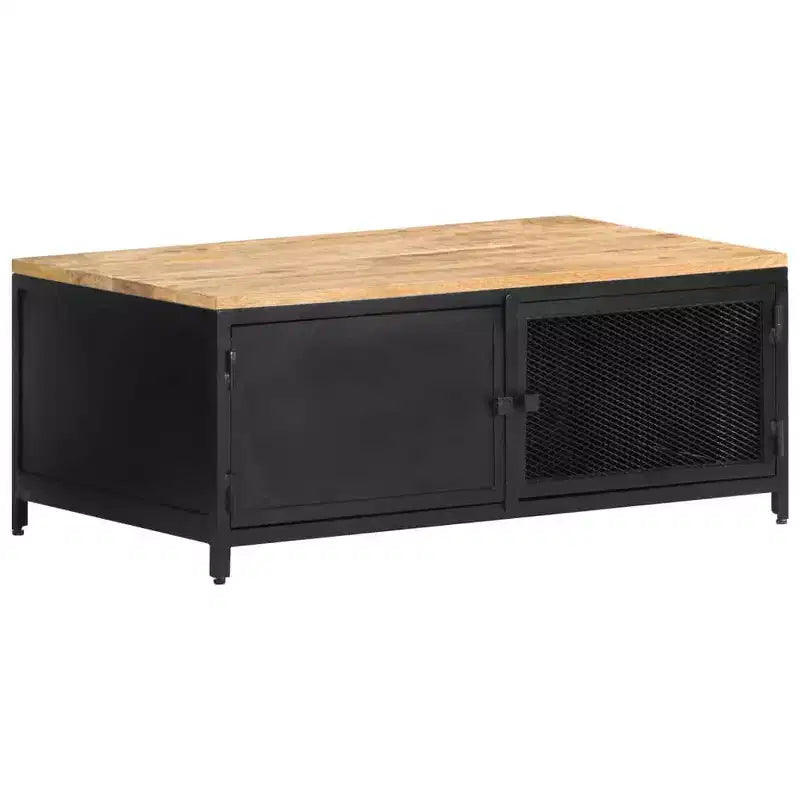 vidaXL Coffee Table 35.4x19.7x14.6 Solid Rough Mango Wood