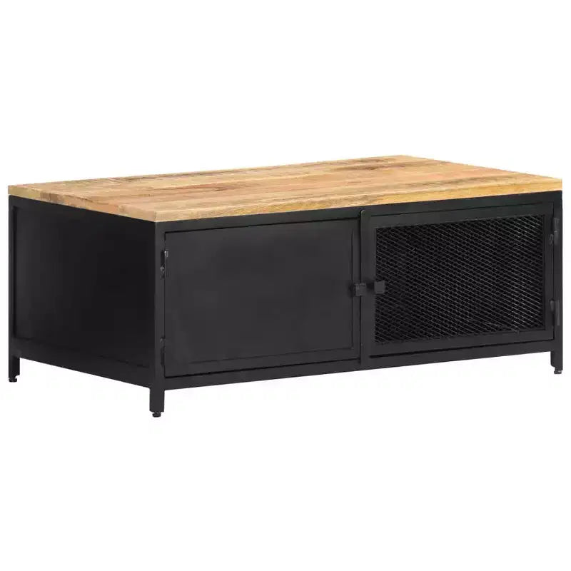 vidaXL Table basse 90x50x37 cm Bois de manguier massif brut