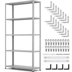 Étagère métallique à 5 niveaux pour charges lourdes, capacité de 227 kg, étagères de rangement de garage à hauteur réglable, étagères en métal, étagères industrielles