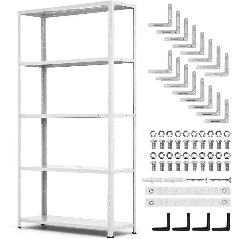 Étagère métallique à 5 niveaux pour charges lourdes, capacité de 227 kg, étagères de rangement de garage à hauteur réglable, étagères en métal, étagères industrielles