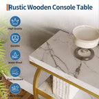 Table console industrielle à 4 niveaux avec cadre en métal semi-circulaire, pieds réglables et étagère ouverte, table de canapé pour salon, couloir, entrée