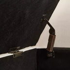 Banc de lit Furniliving 51,5 po avec rangement, tapissé de velours capitonné, avec pieds en bois massif noir, pour chambre/entrée