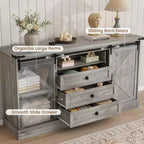 Meuble de bar à café Acekool Farmhouse, buffet 58,66" avec tiroirs, portes coulissantes pour cuisine ou salon