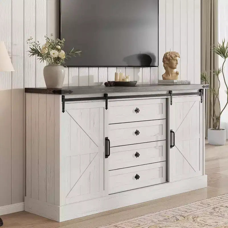 Meuble de bar à café Acekool Farmhouse, buffet 58,66" avec tiroirs, portes coulissantes pour cuisine ou salon