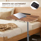 Table d'appoint pour ordinateur portable à hauteur réglable, plateau inclinable, table mobile, cadre en métal robuste, convient pour la maison, le bureau, le canapé ou l'hôpital