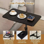 Table d'appoint pour ordinateur portable à hauteur réglable, plateau inclinable, table mobile, cadre en métal robuste, convient pour la maison, le bureau, le canapé ou l'hôpital