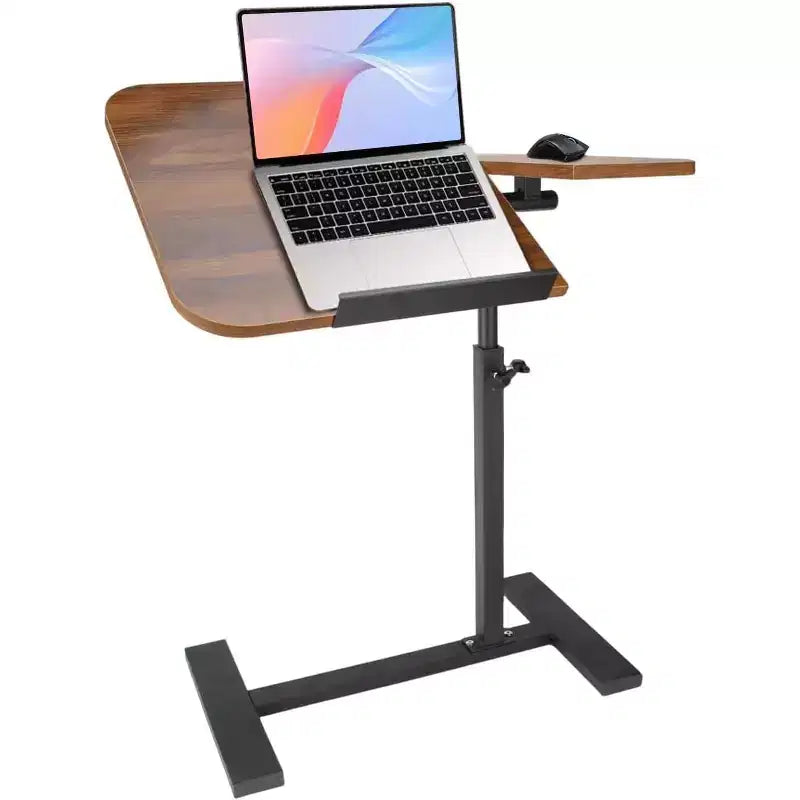 Table d'appoint pour ordinateur portable à hauteur réglable, plateau inclinable, table mobile, cadre en métal robuste, convient pour la maison, le bureau, le canapé ou l'hôpital